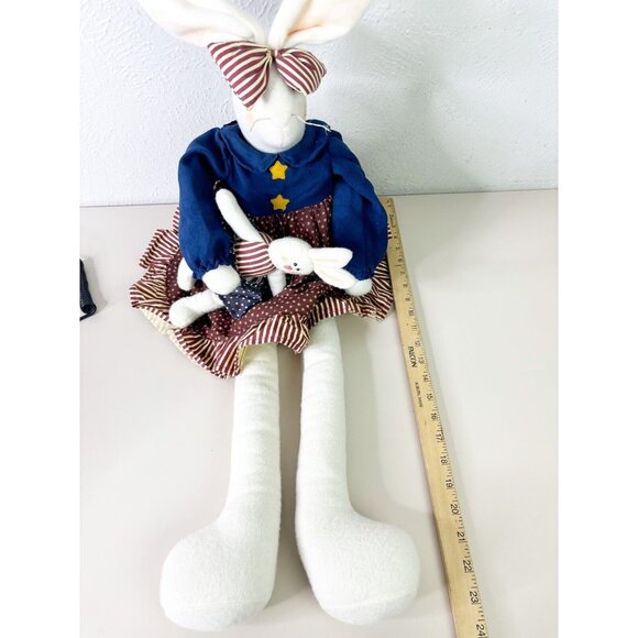 VTG Artisan Flair Miss Elle’s Patriotic Dress USA Girl Bunny Rabbit w/ Baby NWT - Picture 5 of 11